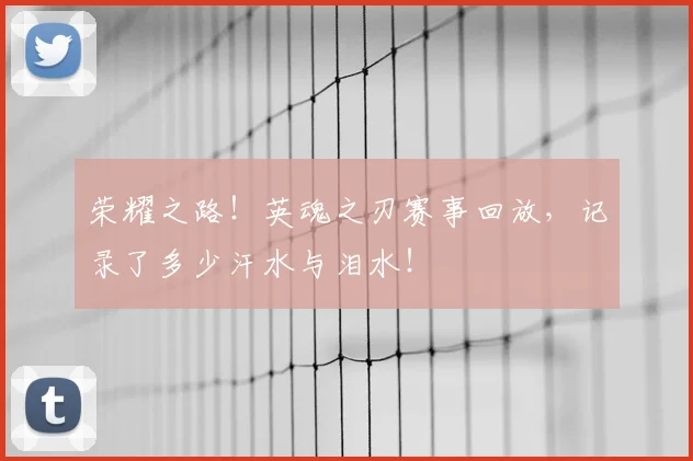 荣耀之路！英魂之刃赛事回放，记录了多少汗水与泪水！